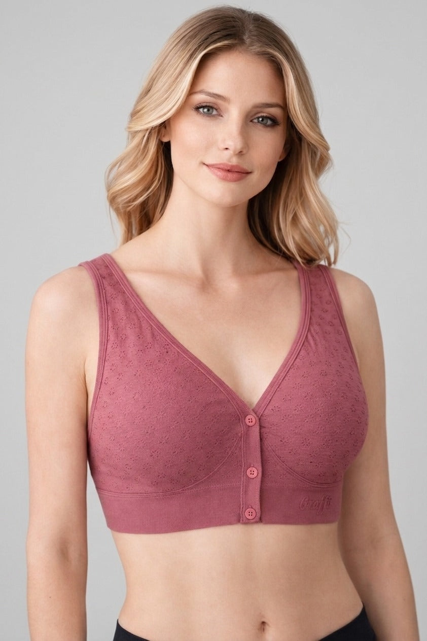 Front Open Button Bra